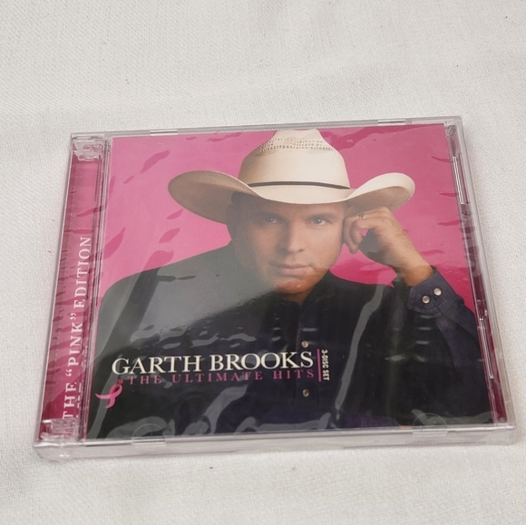 Garth Brooks The Ultimate Hits Pink Edition Cancer RARE CD DVD NEW - Picture 1 of 3